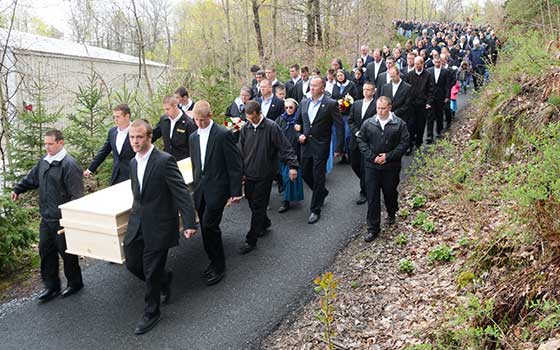 Funeral procession for Johann Christoph Arnold