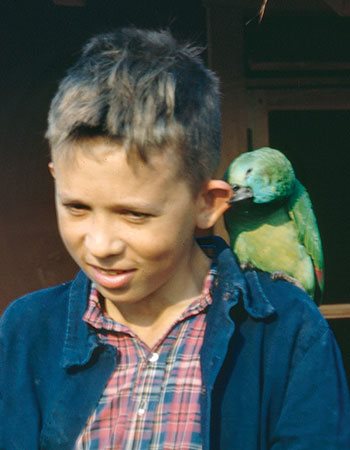 Johann Christoph Arnold childhood photo with a parrot