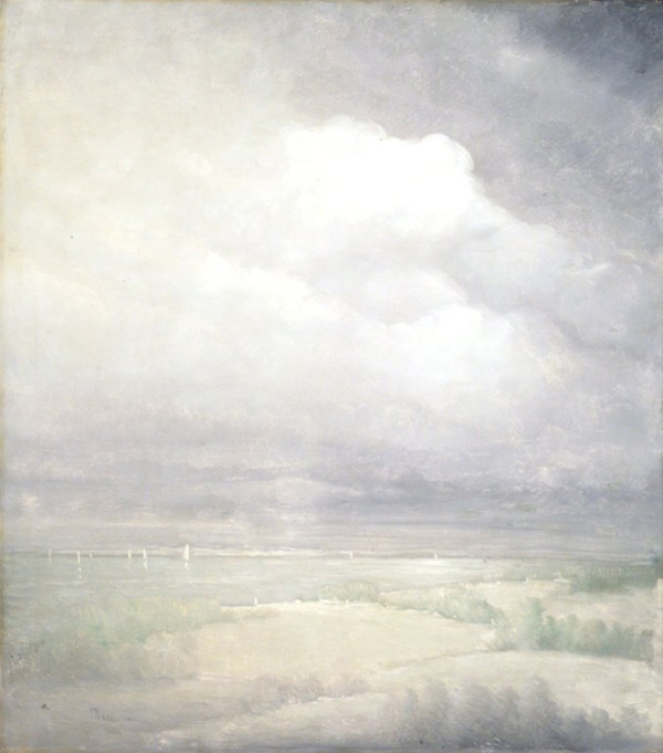 painting of boats on the Hudson River