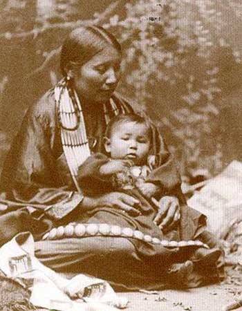 Sioux woman and child