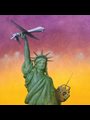 the statue of liberty holding a drone