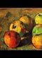 red and green apples painted by Paul Cèzanne