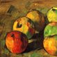 red and green apples painted by Paul Cèzanne