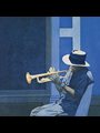 Drawing of a trumpet player