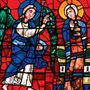 stained glass window depicting the Annunciation