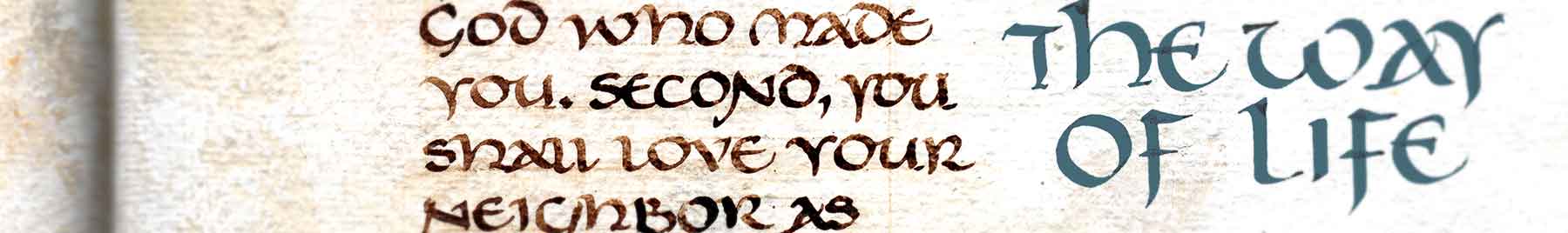 Calligraphic rendering of text from the Didache