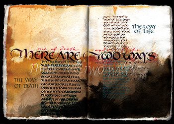 Calligraphic rendering of text from the Didache