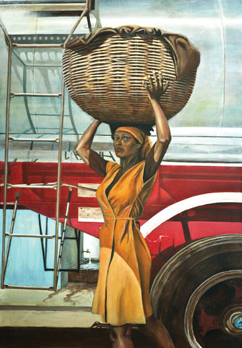 Yvan Lamothe, 14 Miles to Market, oil on canvas, 1989