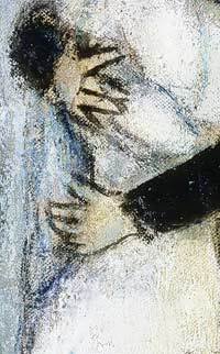Detail from Marc Chagall, The Lovers, oil on canvas, 1920