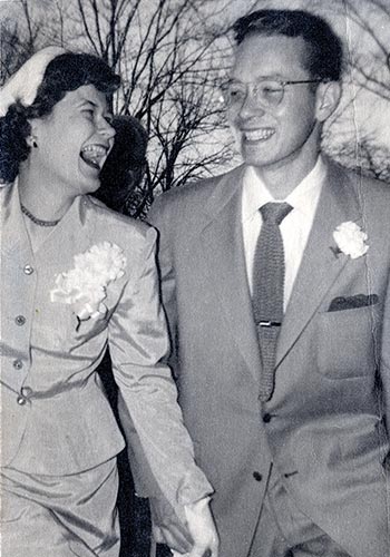 Dotti and Bill on their wedding day