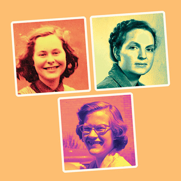 photographs of Dotti, Doris, and Ellen as young women