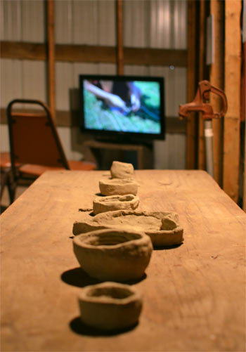 Pinch pots made by young artists with clay sourced from a creek at the Ranch, 2017