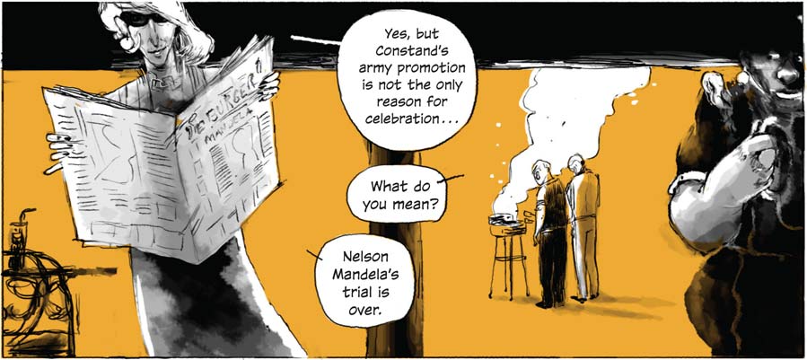 Constand's army promotion is not the only reason for celebration. Nelson Mandela's trial is over.