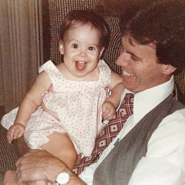 the authors dad with her, 1980
