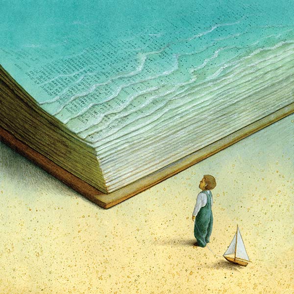 illustration of a boy and a sailboat