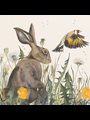 painting of a rabbit and a bird