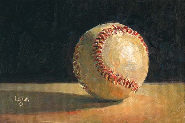 an oil painting of a baseball