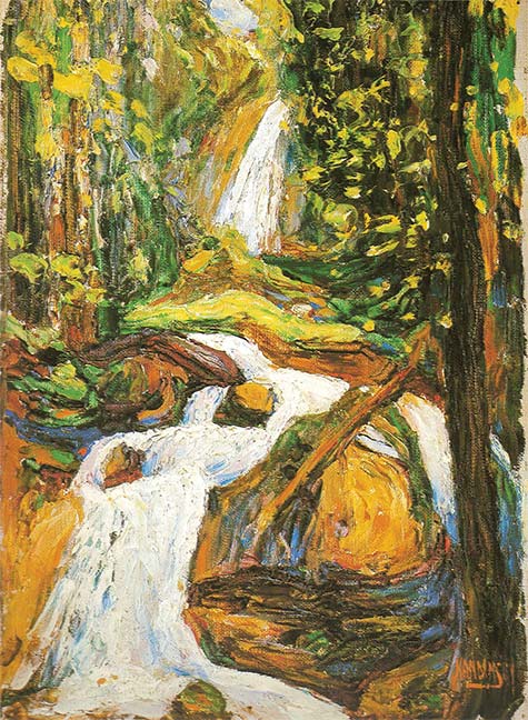 Wassily Kandinsky, Kochel: Waterfall, oil on canvas, 1900