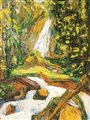 Wassily Kandinsky, Kochel: Waterfall, oil on canvas, 1900, detail