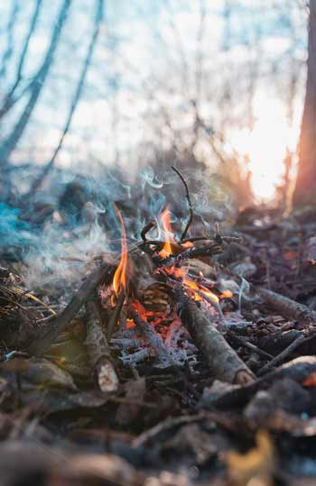 Ein Lagerfeuer im Wald