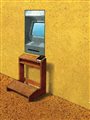 illustration of an ATM machine with a kneeler and bible in front of it