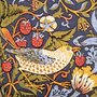 detail from William Morris, Strawberry Thief, printed textile, 1883