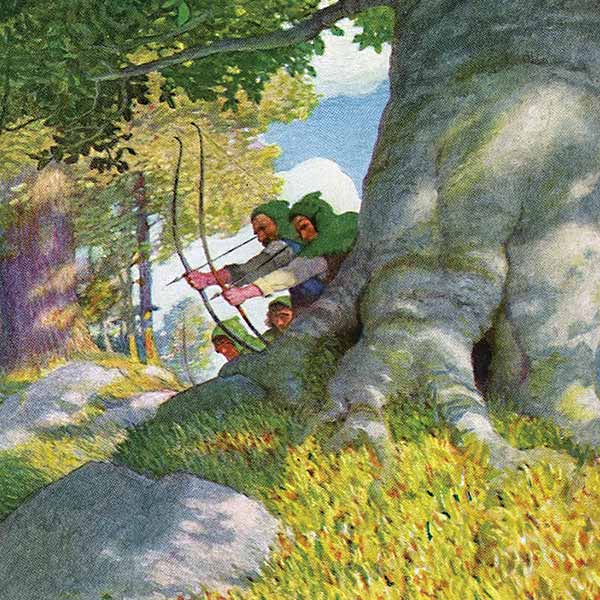 N. C. Wyeth, details of illustrations for Paul Creswick’s Robin Hood