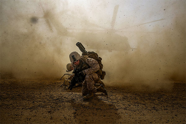 Corporal Daniel Hopping, assaultman, during a mission in Afghanistan, April 28, 2014