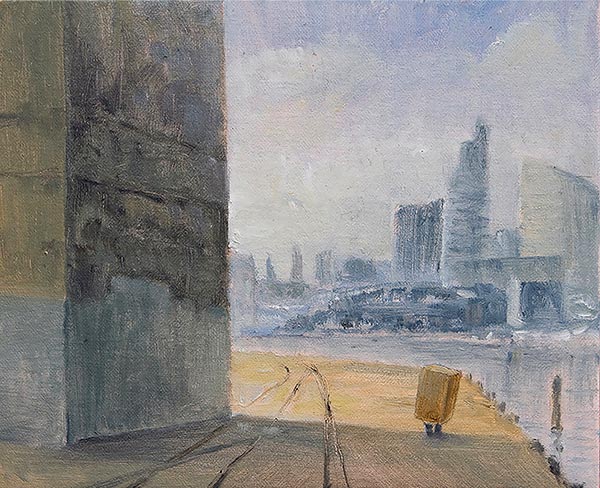 Harley Manifold, Summer Shade, oil on board