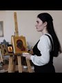 A theological seminary student in the icon-painting workshop