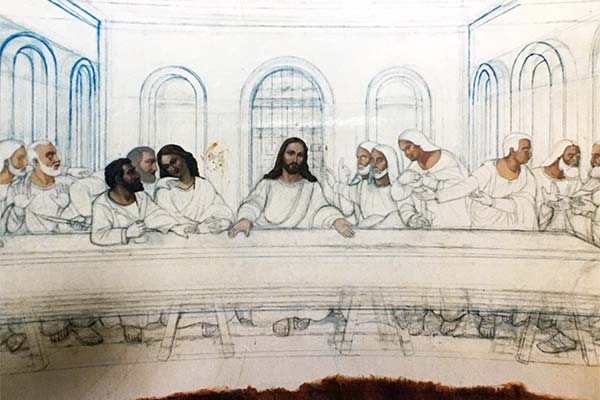 A photograph of Lalu’s sketch of the Last Supper