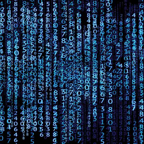 blue numbers on a black background