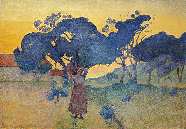 The Farm, Evening by Henri-Edmond Cross, oil on canvas, 1893