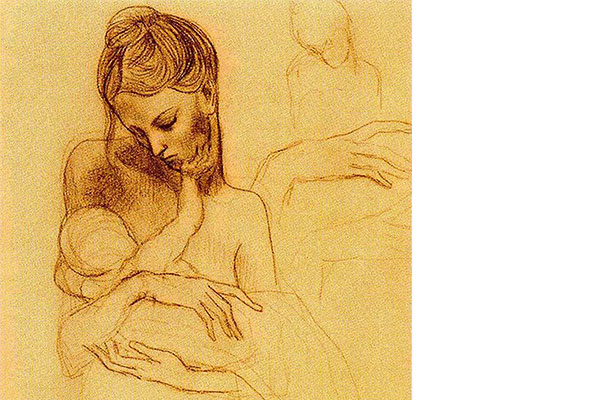 Mother and Child, Pablo Picasso, detail