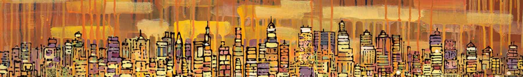 Tony Taj, The Skyline, mixed media on canvas, 2011, detail