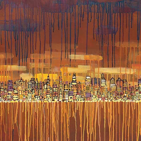 Tony Taj, The Skyline, mixed media on canvas