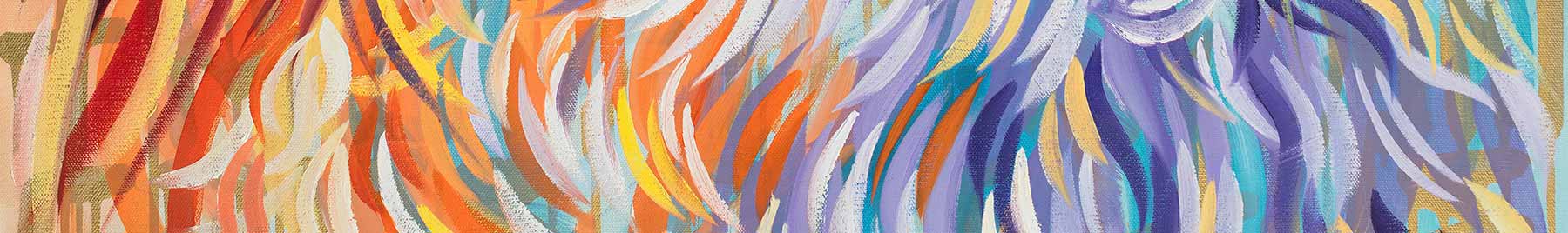 abstract brush strokes in orange and purple