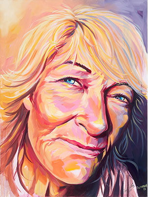 Pam: painting of an older blond woman