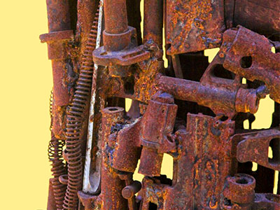 Tree of Life, sculpture made of machine gun parts, detail