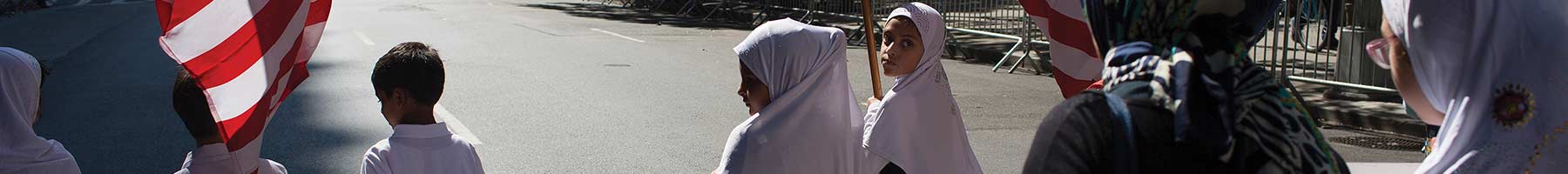 Children march in the Muslim Day Parade in New York City.