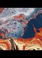 red, orange, yellow, and navy blue abstract swirls