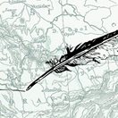 Old map of Moravia with quill pen
