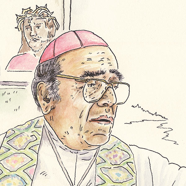 Painting by Jason Landsel of Bishop Samuel Ruiz García