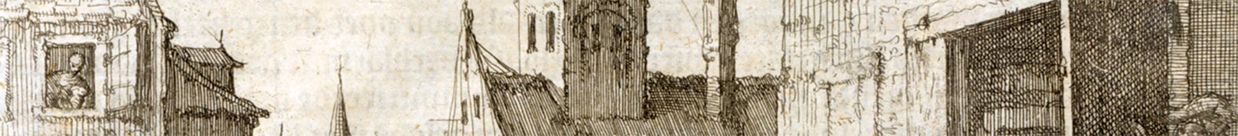engraving of city rooftops