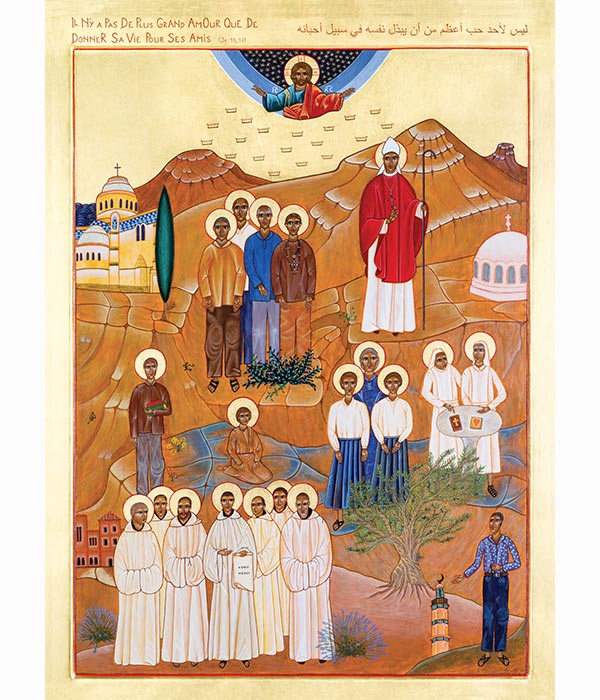 The icon of the nineteen martyrs of Algeria. Written by Odile, Petites soeurs de nazareth et de l'unité. Courtesy of The Diocese of Oran, Algeria.