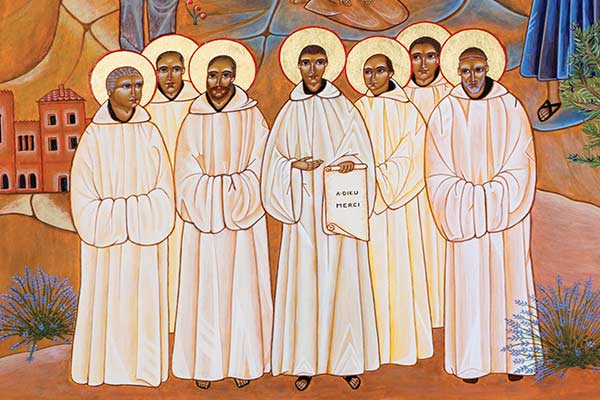 Detail of the icon of the nineteen martyrs of Algeria. Written by Odile, Petites soeurs de nazareth et de l'unité. Courtesy of The Diocese of Oran, Algeria.