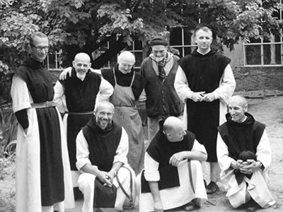 The seven martyred monks of Tibhirine with a friend