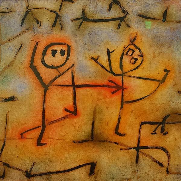 painting of two stick men