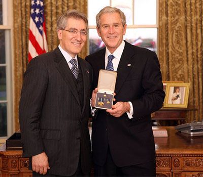 Robert P George and George W Bush