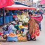 Street market in El Alto, near where the community has its farm